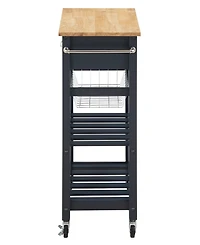 Office Star 33.75" Wood Hampton Kitchen Cart