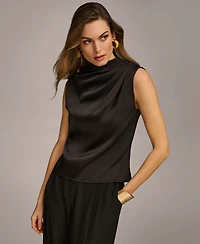 Donna Karan New York Women's Draped High Neck Sleeveless Top, Regular & Petite Sizes