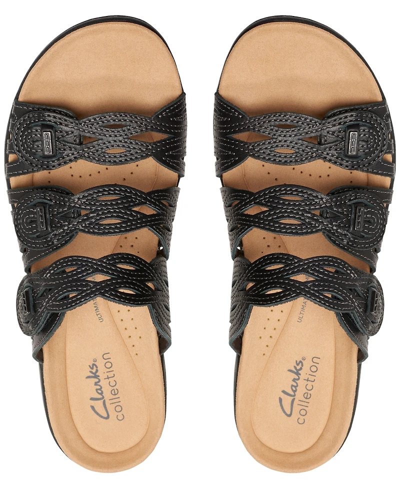 Clarks Laurieann Ruby Scalloped Strap Slide Sandals