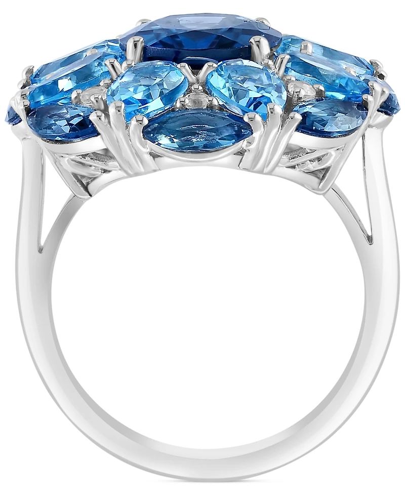 Effy Multi-Topaz Flower Cluster Ring (11-1/4 ct. t.w.) in Sterling Silver