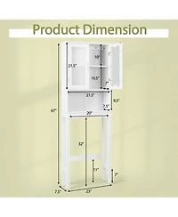 Sugift Over the Toilet Bathroom Storage Cabinet with Adjustable Shelf