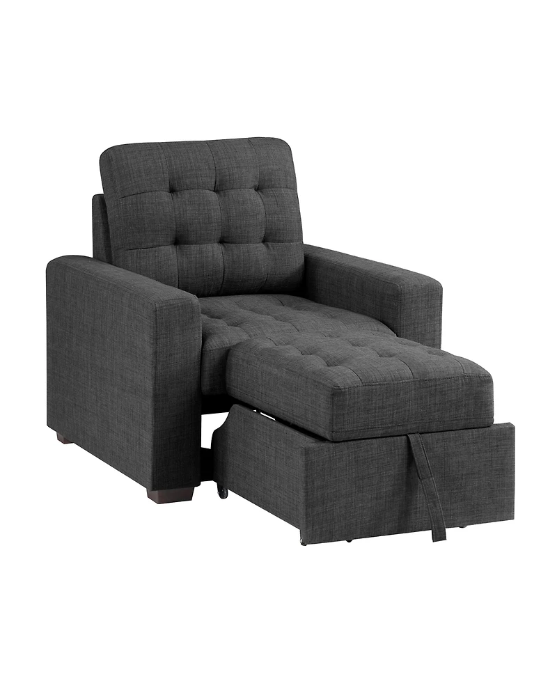 White Label Bonita 38" Chair with Pull-Out Ottoman