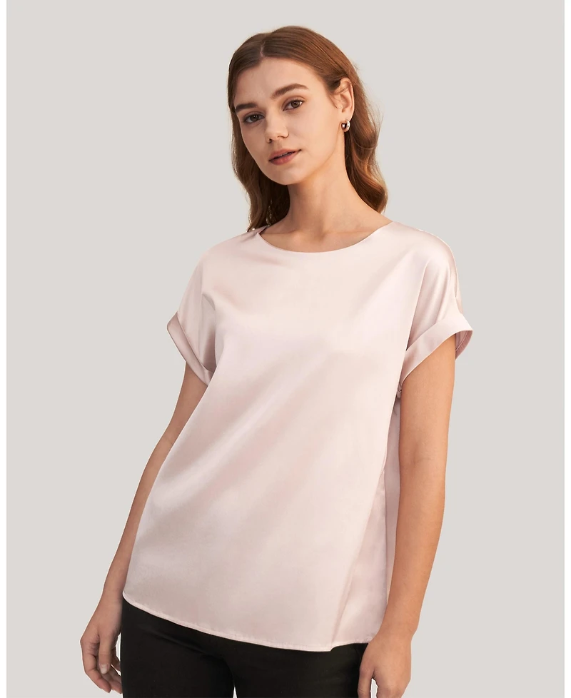 Lilysilk Women's Short Sleeves Round Neck Silk Tee