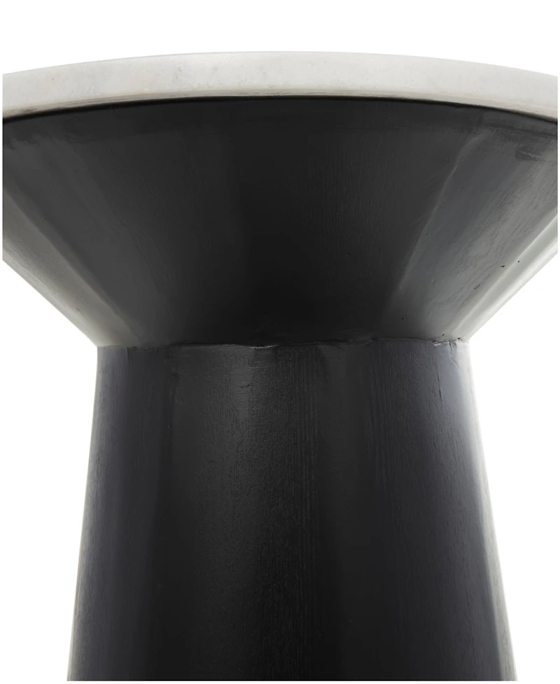 Rosemary Lane 26" x 26" x 29" Marble Geometric Black Wooden Base Accent Table