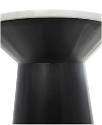 Rosemary Lane 26" x 26" x 29" Marble Geometric Black Wooden Base Accent Table