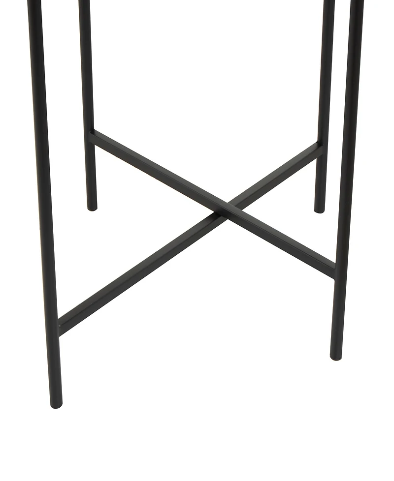 Rosemary Lane 19" x 19" x 21" Metal Abstract Wavy X-Shaped Base Accent Table