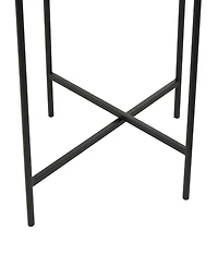 Rosemary Lane 19" x 19" x 21" Metal Abstract Wavy X-Shaped Base Accent Table