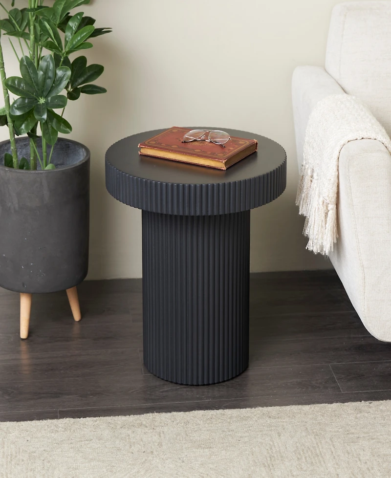 Rosemary Lane 20" x 20" x 20" Wooden Dimensional Ribbed Accent Table