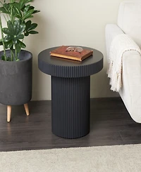 Rosemary Lane 20" x 20" x 20" Wooden Dimensional Ribbed Accent Table