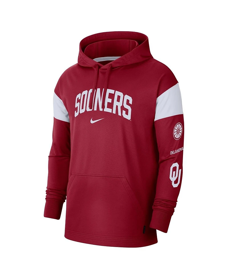 Men's Nike Crimson Oklahoma Sooners Jersey Performance Pullover Hoodie