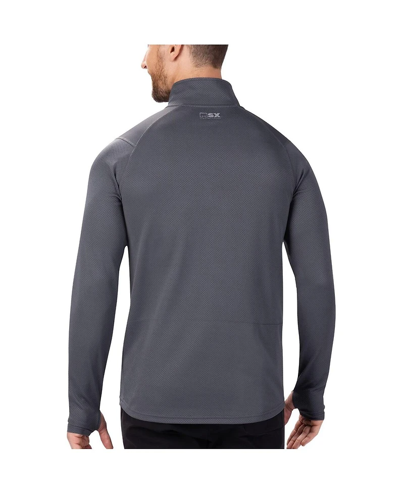 Men's Msx by Michael Strahan Charcoal Las Vegas Raiders Half-Zip Hoodie