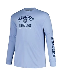 Men's Fanatics Navy, Light Blue Memphis Grizzlies Big and Tall Short Sleeve Long T-shirt Set