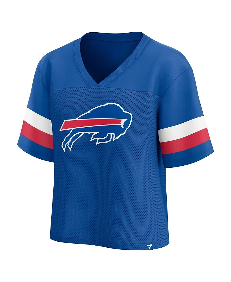 Women's Fanatics Royal Buffalo Bills Established Jersey Cropped V-Neck T-shirt
