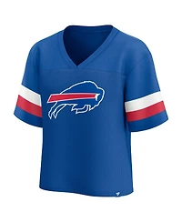 Women's Fanatics Royal Buffalo Bills Established Jersey Cropped V-Neck T-shirt