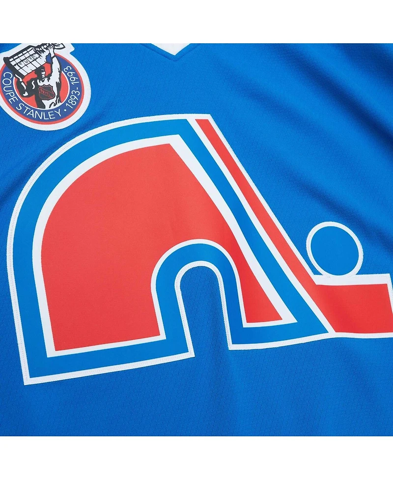 Men's Mitchell & Ness Owen Nolan Blue Quebec Nordiques 1992/93 Line Player Jersey