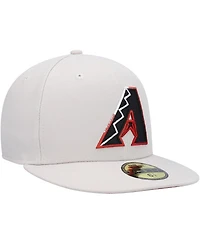 Men's New Era Khaki Arizona Diamondbacks Stone Dim Undervisor 59FIFTY Fitted Hat