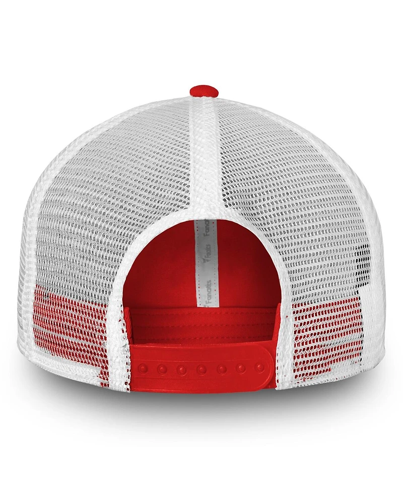 Men's Fanatics Red, White Carolina Hurricanes Slouch Core Primary Trucker Snapback Hat