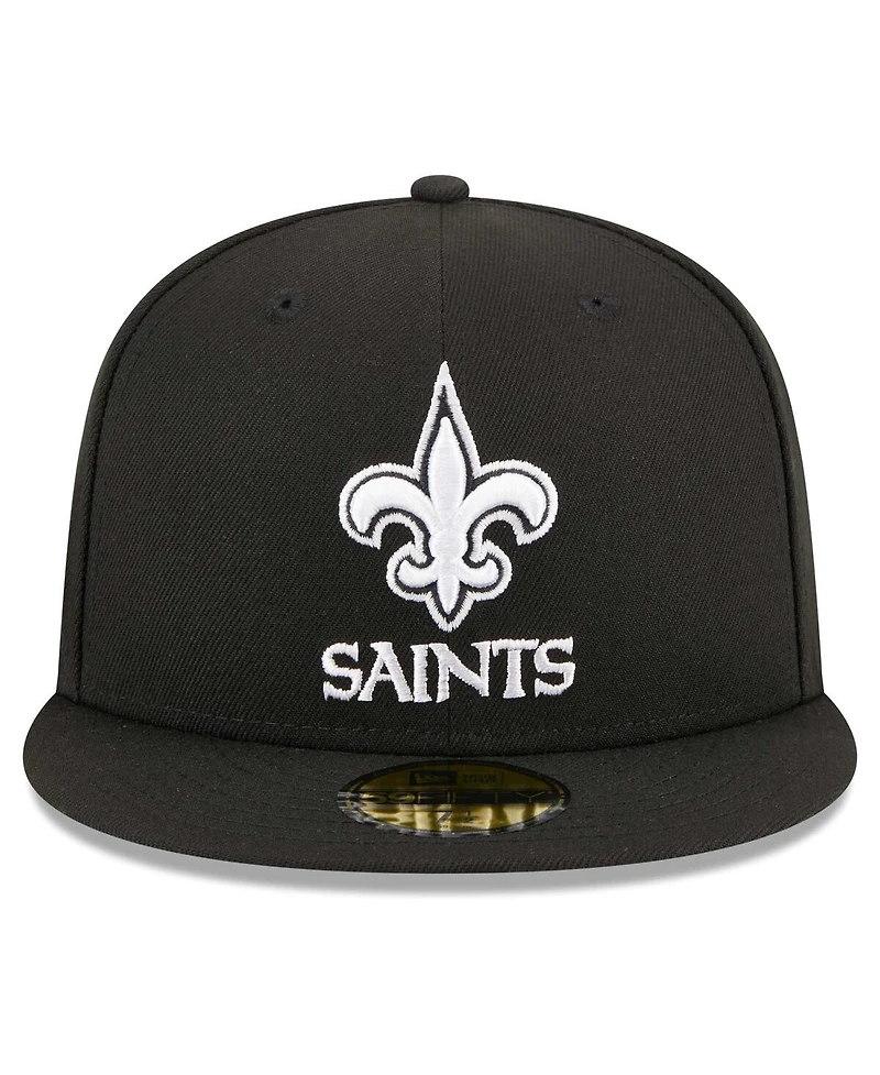 Men's New Era Black New Orleans Saints Main Patch 59FIFTY Fitted Hat