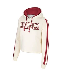 Women's Colosseum Cream Alabama Crimson Tide Perfect Date Cropped Pullover Hoodie