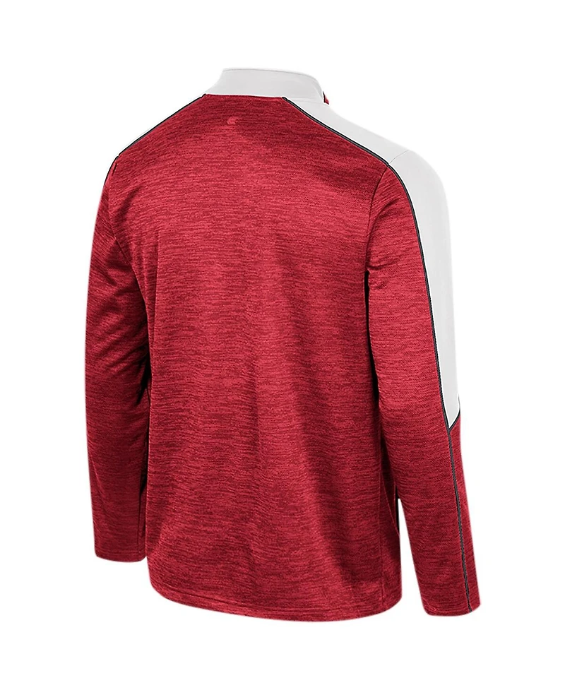 Men's Colosseum Crimson Alabama Tide Marled Half-Zip Jacket