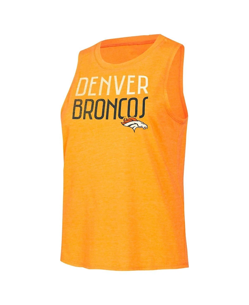 Women's Concepts Sport Navy, Orange Distressed Denver Broncos Muscle Tank Top and Pants Lounge Set