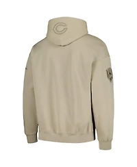 Men's Pro Standard Justin Fields Tan Chicago Bears Player Name and Number Pullover Hoodie