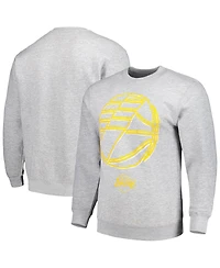 Men's and Women's Stadium Essentials Heather Gray Los Angeles Lakers Element Logo Pop Pullover Sweatshirt