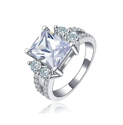 Princess Cut Cubic Zirconia Ring for Women