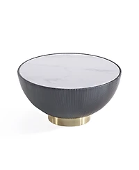 Manhattan Comfort Anderson 28.15" Wide Leatherette Upholstered Coffee Table