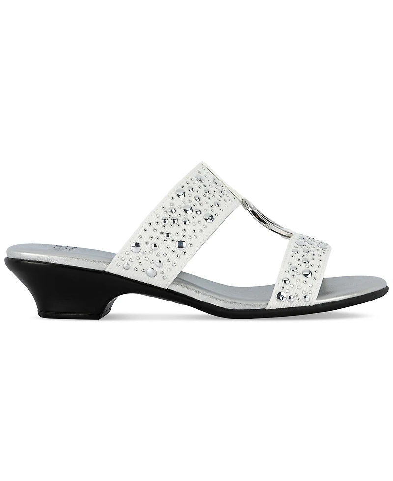 Jones New York Women's Eanna Ornamented Double Band Dress Sandals