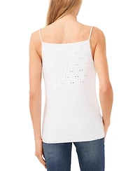 CeCe Women's Eyelet Spaghetti Strap Cowl Neck Top