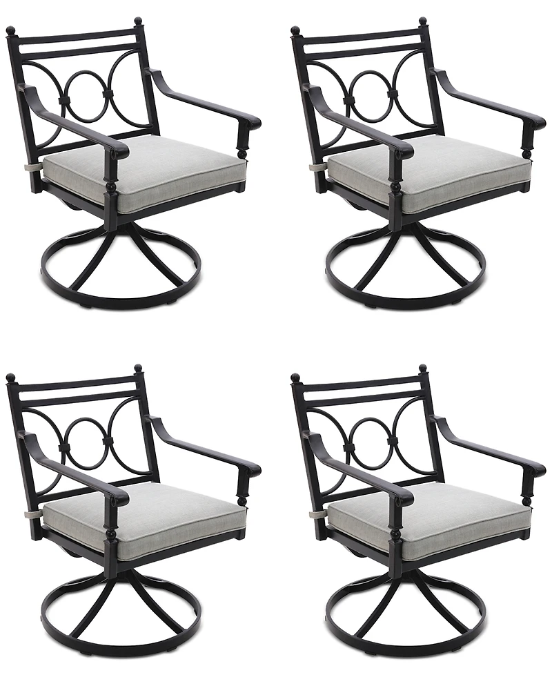 Wythburn Mix and Match Scroll Outdoor Swivel Chairs, Set of 4, Created for Macy's
