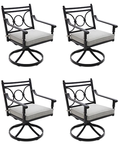 Wythburn Mix and Match Scroll Outdoor Swivel Chairs, Set of 4, Created for Macy's