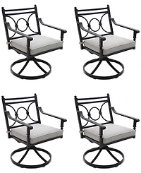 Wythburn Mix and Match Scroll Outdoor Swivel Chairs, Set of 4, Created for Macy's