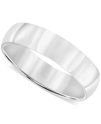 Men's Polished Wedding Band 18k Gold-Plated Sterling Silver (Also Silver)