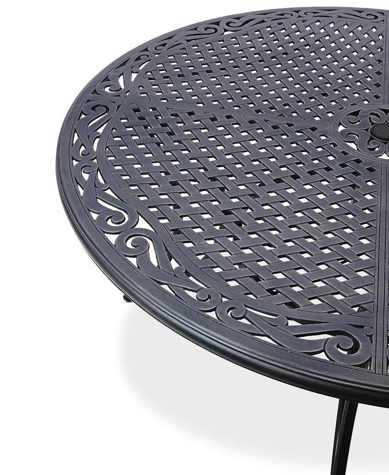 Wythburn Mix and Match 60" Round Cast Aluminum Outdoor Dining Table