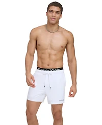 Calvin Klein Men's Logo Elastic Waist Modern Euro 5" Volley Swim Trunks