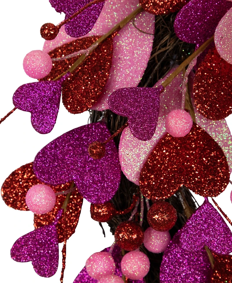 Northlight Hearts with Berries Valentine's Day Wreath, 20"