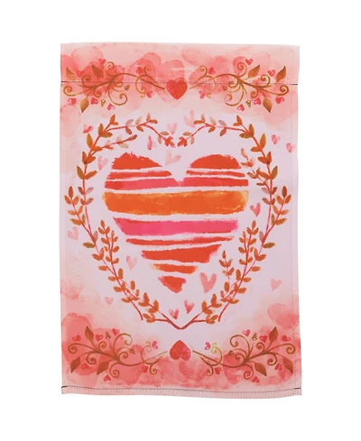 Northlight Watercolor Heart Valentine's Day Outdoor Garden Flag 12.5" x 18"