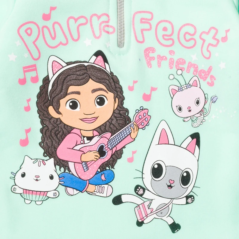 Gabby's Dollhouse Toddler Girls Dreamworks Gabbys Kitty Fairy Cakey Cat Gabby Fleece Half Zip Hoodie