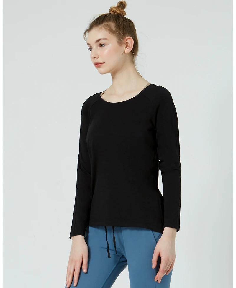 Rebody Active Women's Essentials Scooped Long Sleeve Top