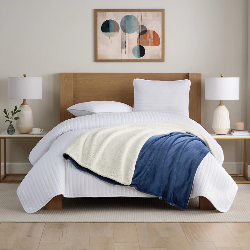 Host & Home Plush Sherpa Throw, Versatile 2-Sided Throw Blanket, 200GSM Mink Velvet Face, 250GSM Reverse, 4 Color Options