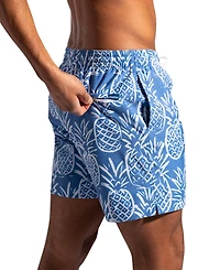 Chubbies Men's The Thigh-Naples Quick-Dry 5-1/2" Swim Trunks with Boxer Brief Liner