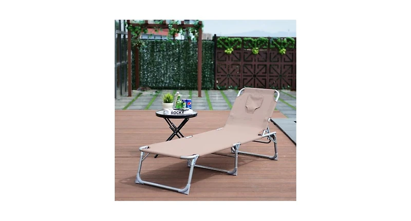 Patio Deck Adjustable Chaise Lounge Recliner Chair