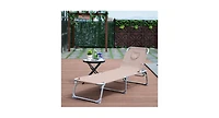 Patio Deck Adjustable Chaise Lounge Recliner Chair