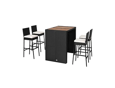 5 Pieces Patio Acacia Wood Dining Set