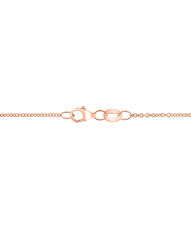 Effy Rose Quartz (5-3/8 ct. t.w.) & Diamond (1/20 ct. t.w.) 18" Flower Pendant Necklace in 14k Rose Gold