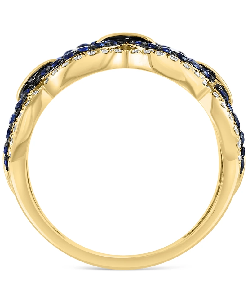 Effy Sapphire (3/8 ct. t.w.) & Diamond (1/4 ct. t.w.) Openwork Statement Ring in 14k Gold