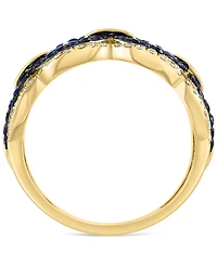 Effy Sapphire (3/8 ct. t.w.) & Diamond (1/4 ct. t.w.) Openwork Statement Ring in 14k Gold