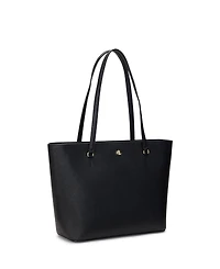 Lauren Ralph Crosshatch Leather Medium Karly Shopper Tote